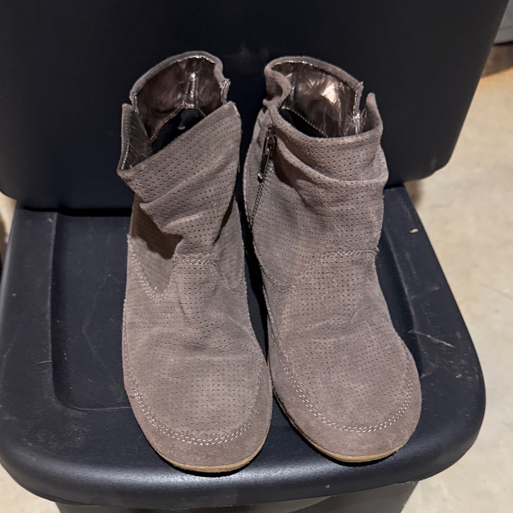 Dolce Vita Slouchy Suede Wedged Ankle Booties